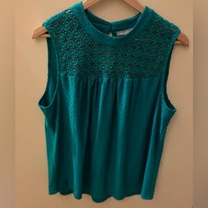 Daniel Rainn Teal Sleeveless Blouse